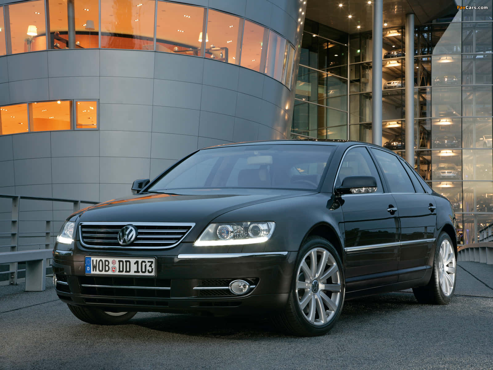 Volkswagen Phaeton, black, evening light, HD Desktop Wallpaper