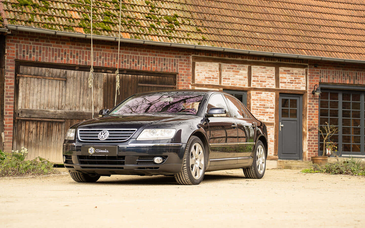 Volkswagen Phaeton, black, sedan, HD Desktop Wallpaper