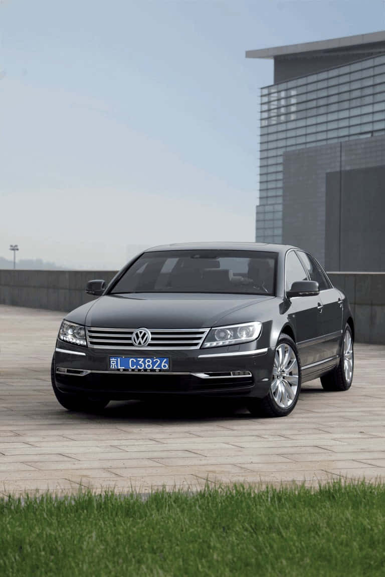 Volkswagen Phaeton, luxury sedan, black, SD Phone Wallpaper