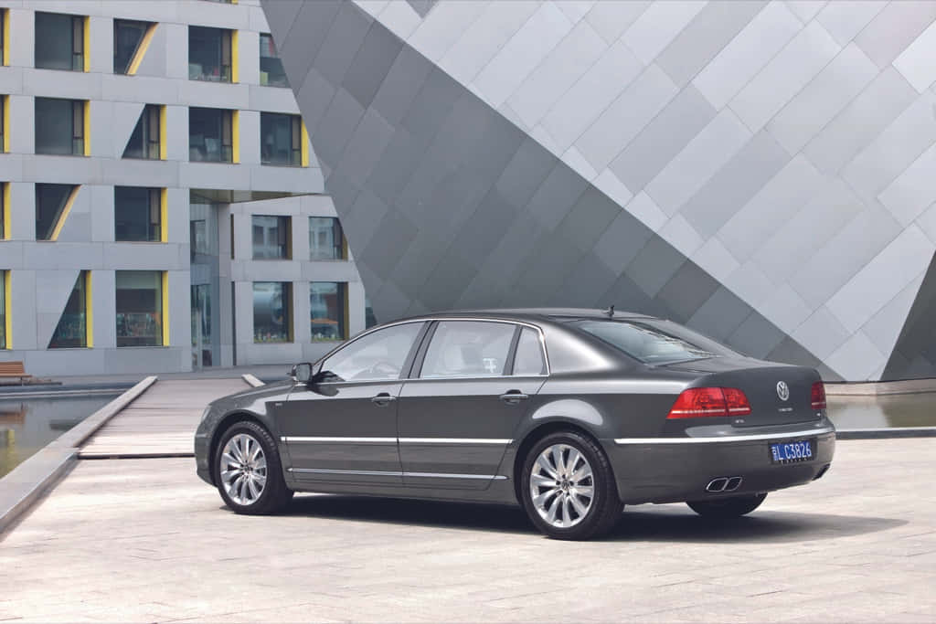 Volkswagen Phaeton, modern architecture, gray, SD Desktop Wallpaper