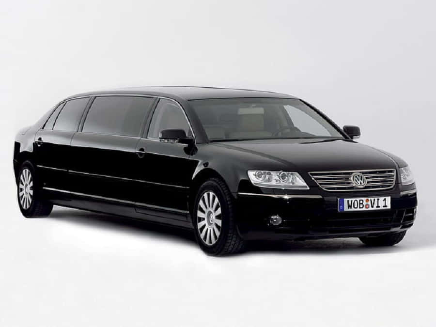 Volkswagen Phaeton, black, chrome wheels, SD Desktop Wallpaper