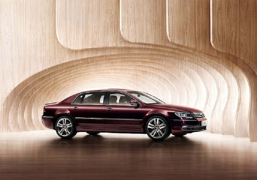 Volkswagen Phaeton, maroon, sleek sedan, SD Desktop Wallpaper