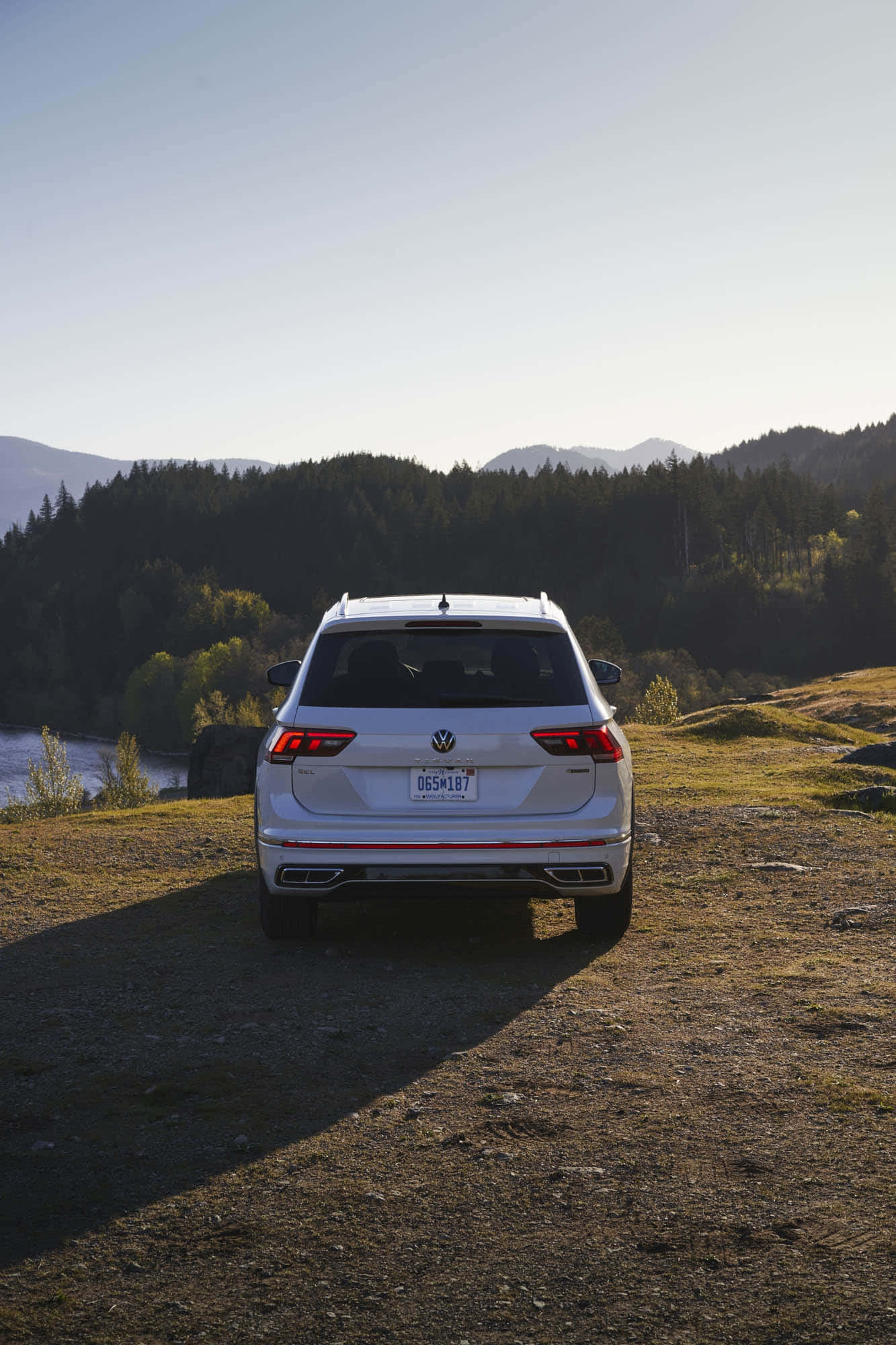 Volkswagen Tiguan, white, dirt path, Full HD Phone Wallpaper