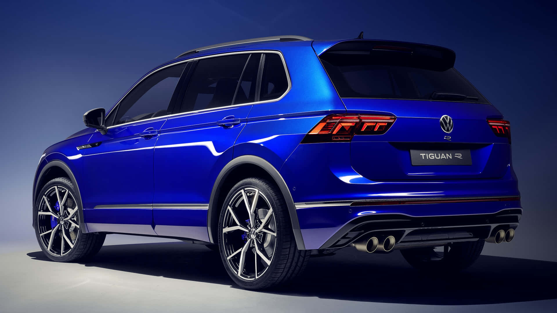 Volkswagen Tiguan R, blue, rear three quarter angle, Full HD Desktop Wallpaper