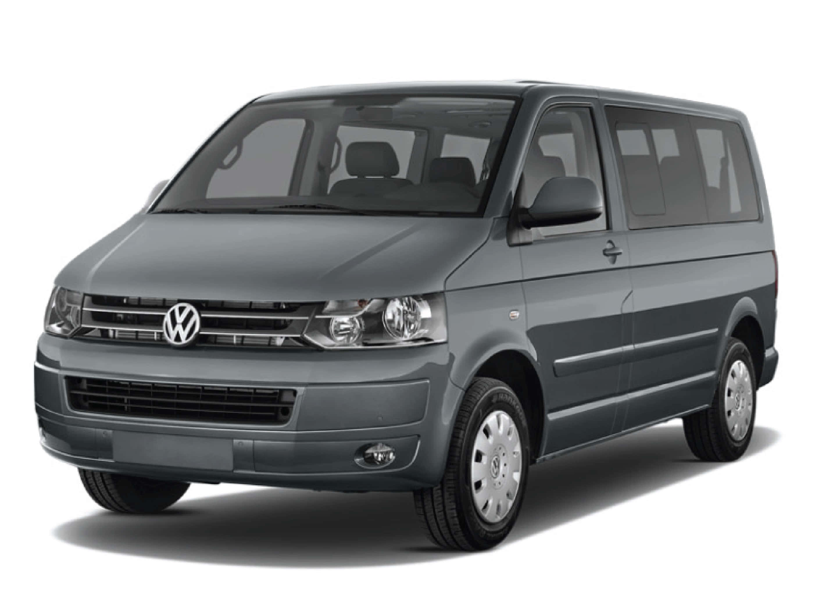 Volkswagen Transporter, gray, studio lighting, 2K Desktop Wallpaper