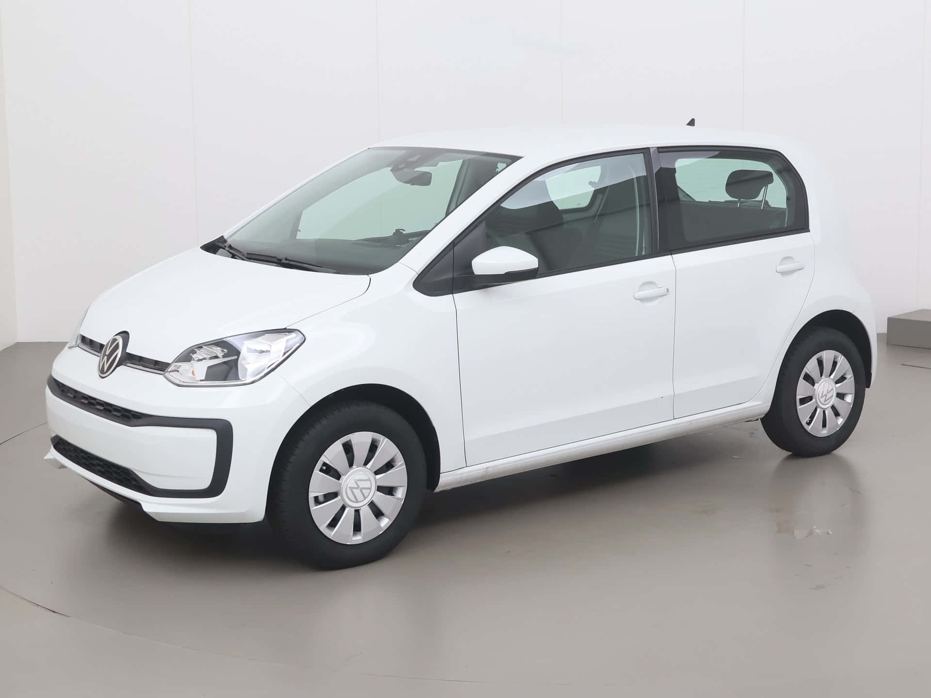 Volkswagen Up, white, side view, Full HD Desktop Wallpaper