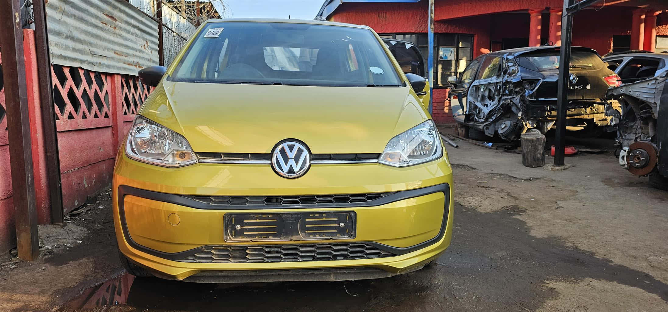 Volkswagen Up, yellow, front view, Full HD Desktop Wallpaper