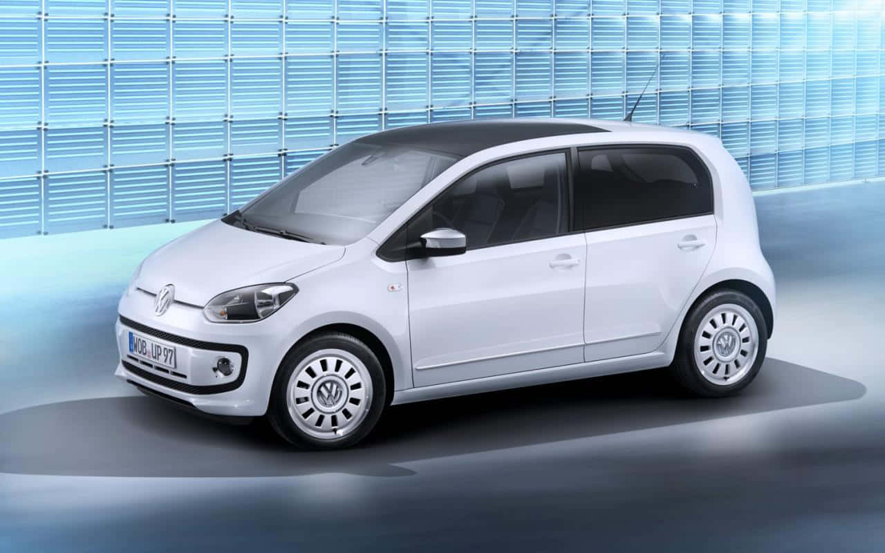 Volkswagen Up, white, black roof, HD Desktop Wallpaper