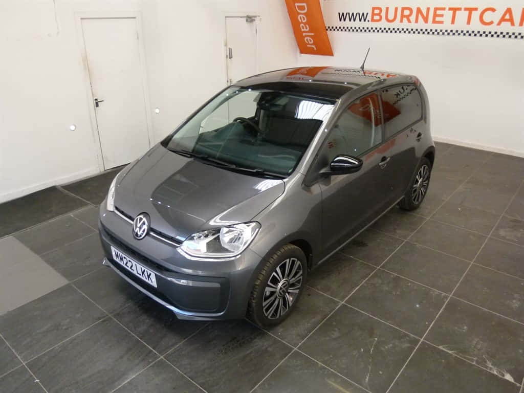 Volkswagen Up, grey, showroom, SD Desktop Wallpaper
