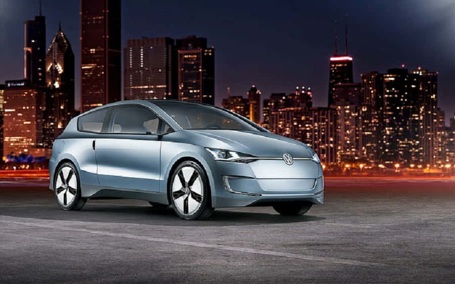 Volkswagen Up, silver, futuristic electric car, SD Desktop Wallpaper