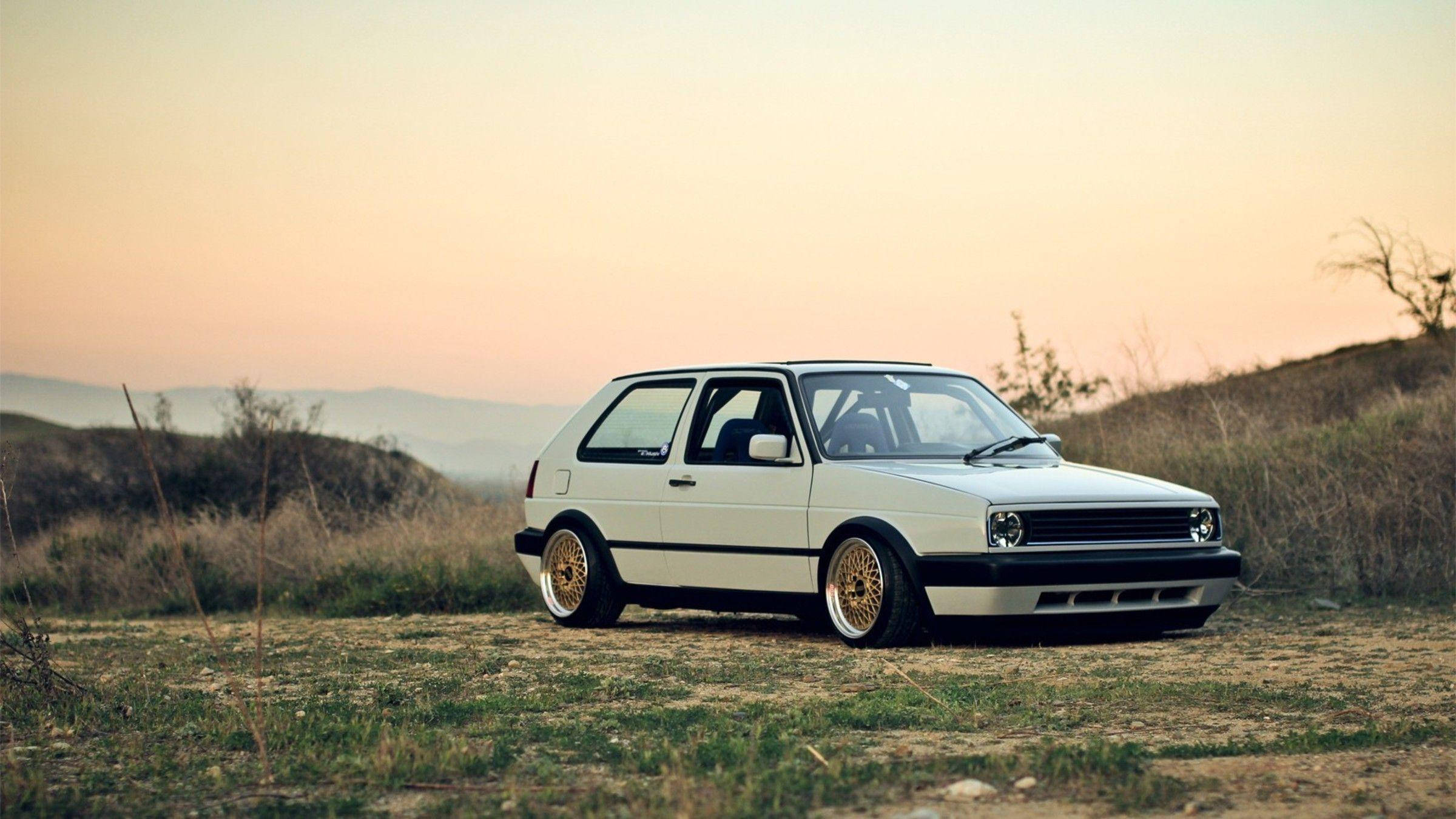 Volkswagen, classic hatchback, white, Full HD Desktop Wallpaper