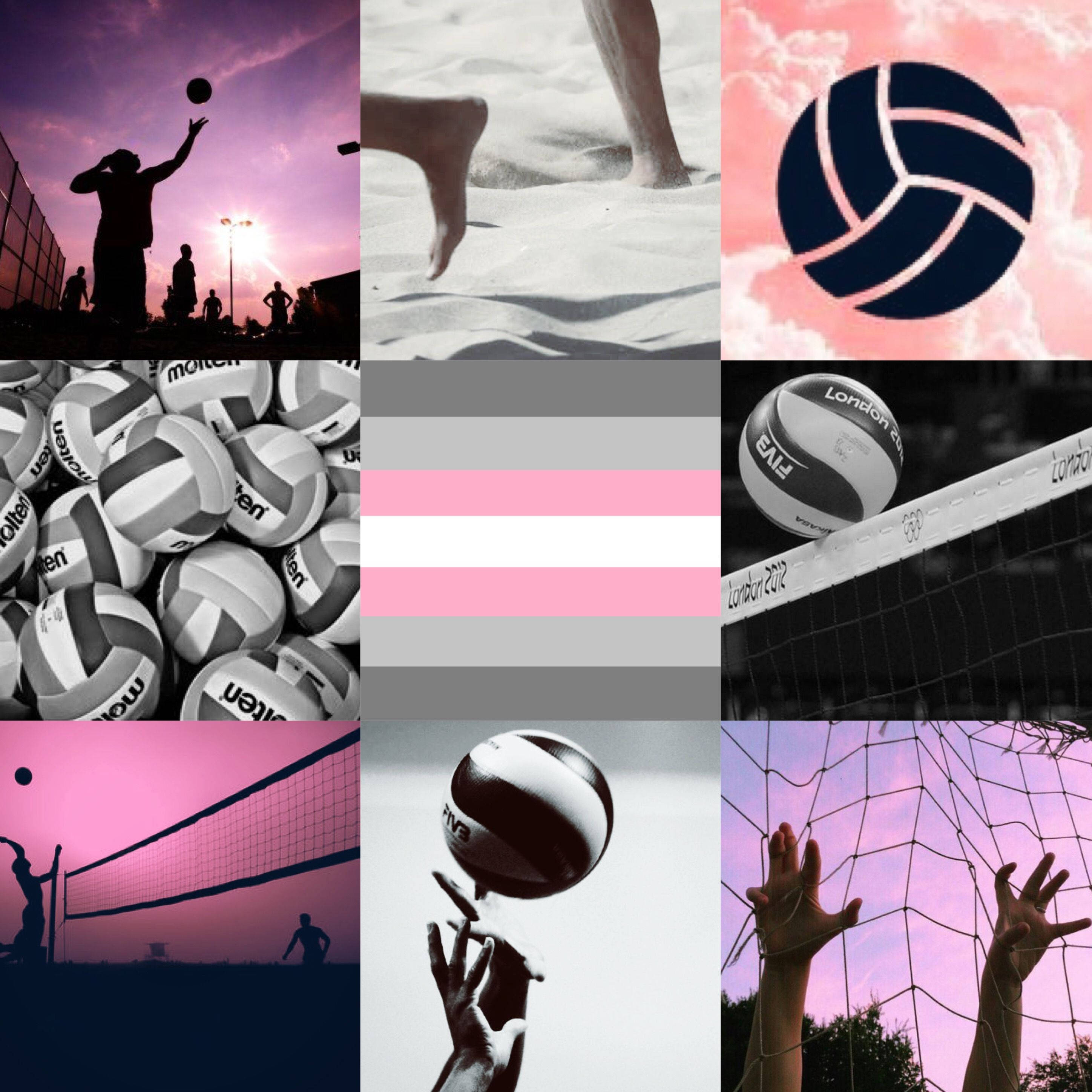Volleyball Aesthetic, pink skies, sunset beach games, 2K Desktop Wallpaper
