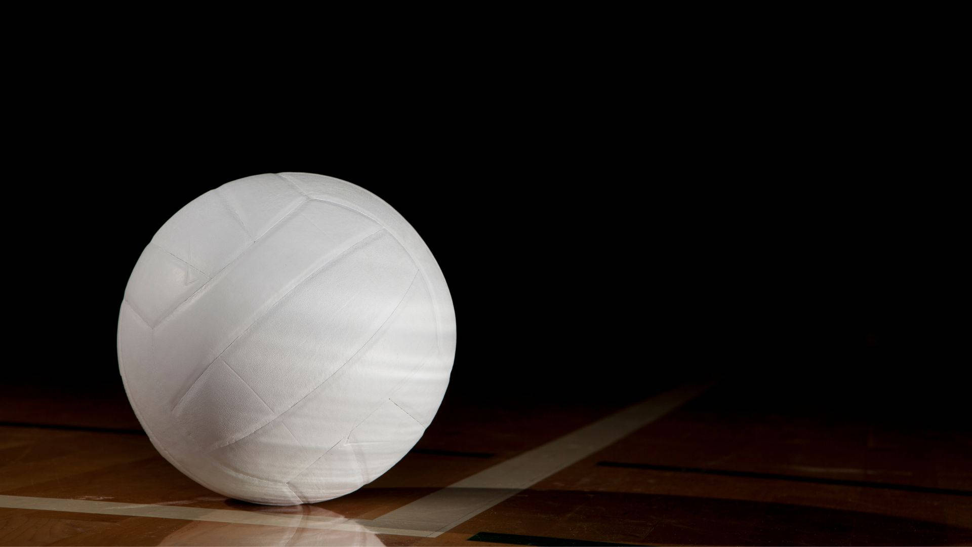 volleyball aesthetic, pristine white volleyball, polished wooden court, Full HD Desktop Wallpaper