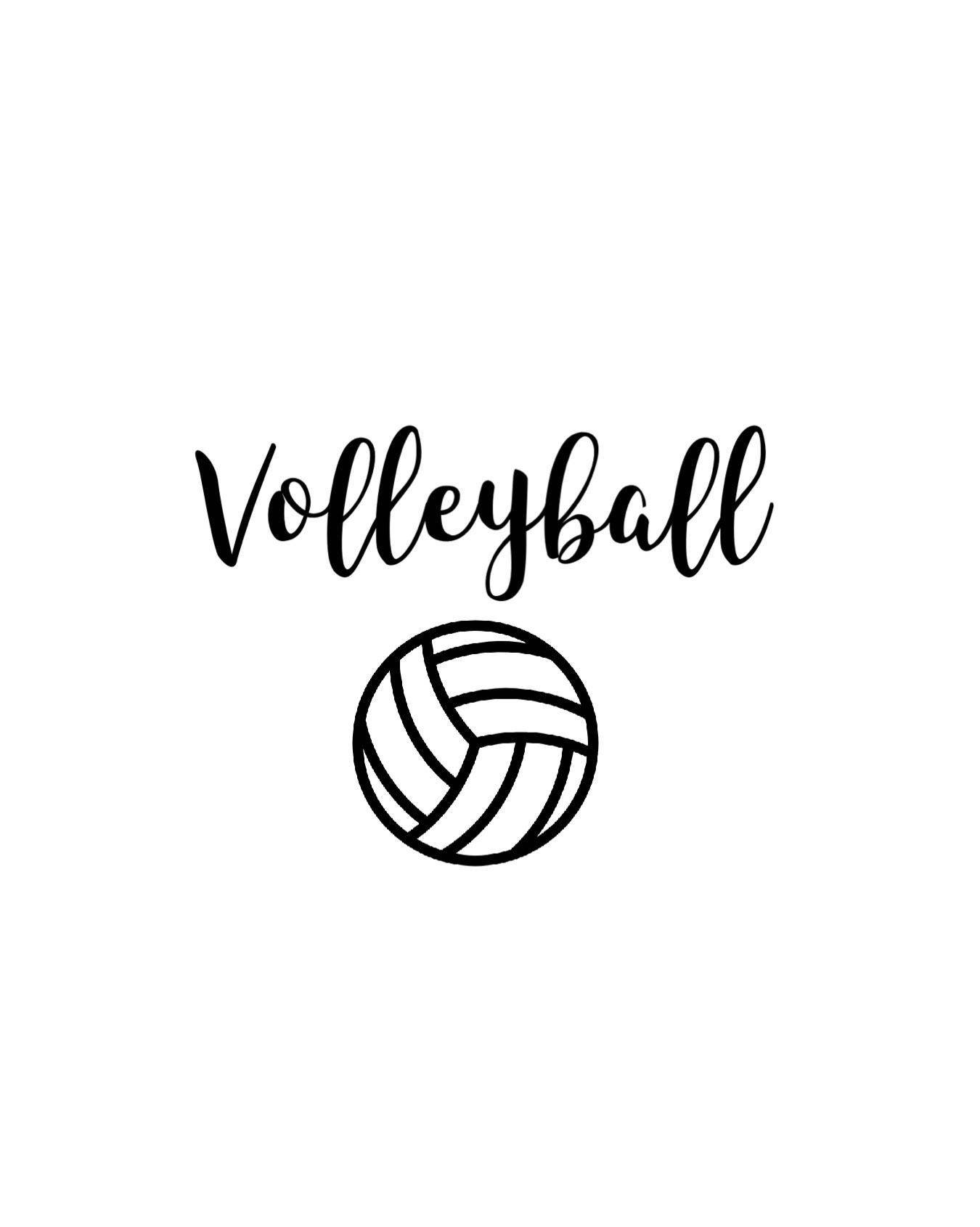 Volleyball, black and white line drawing, cursive, HD Phone Wallpaper
