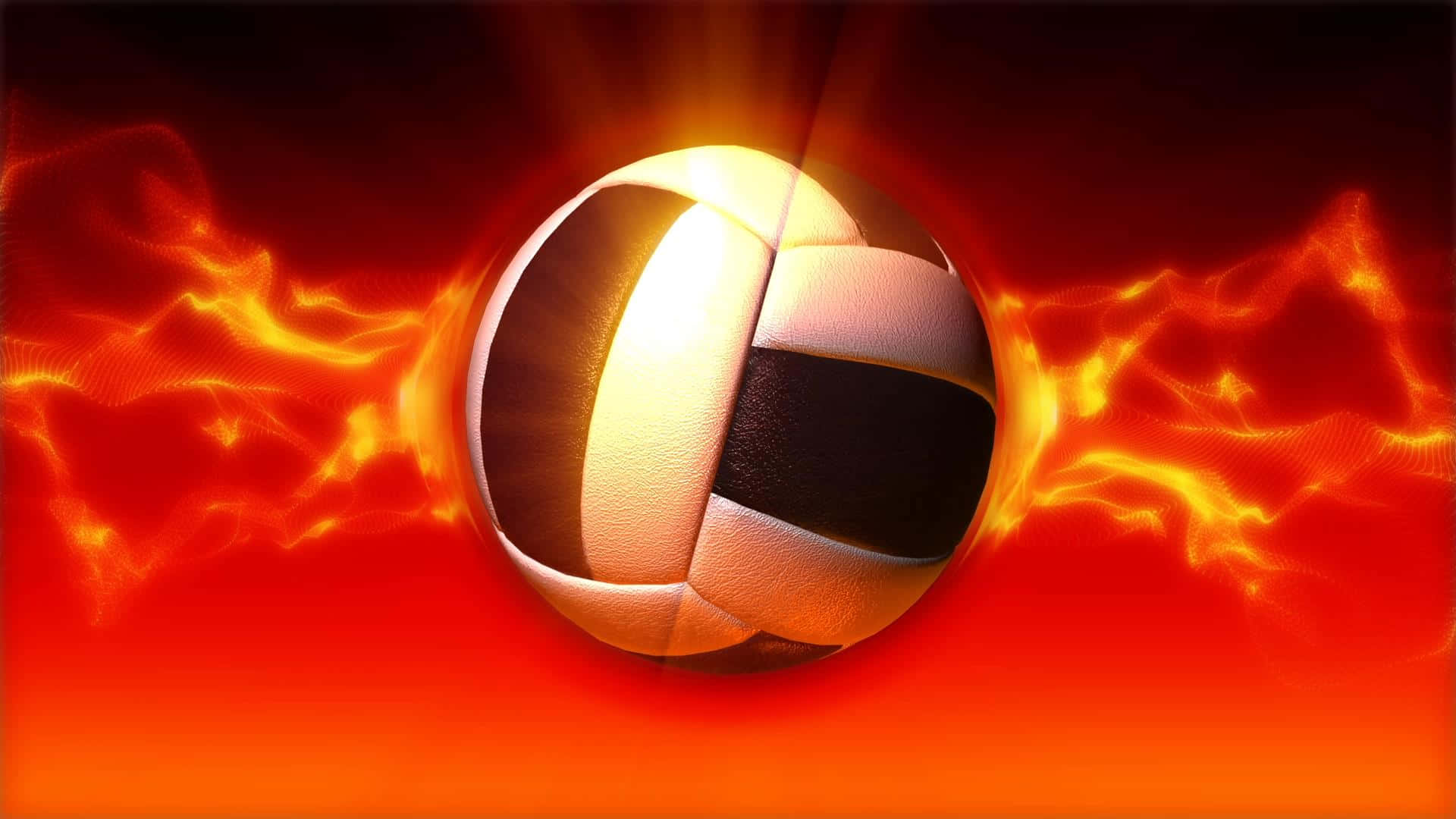 volleyball ball, glowing, fiery energy, Full HD Desktop Wallpaper