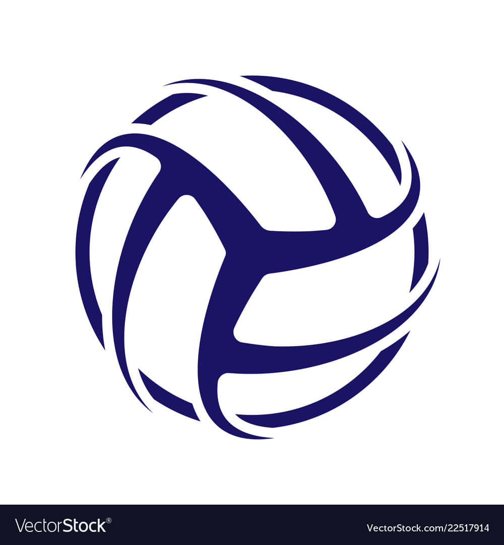 Volleyball Ball, navy blue, flowing curved lines, SD Phone Wallpaper