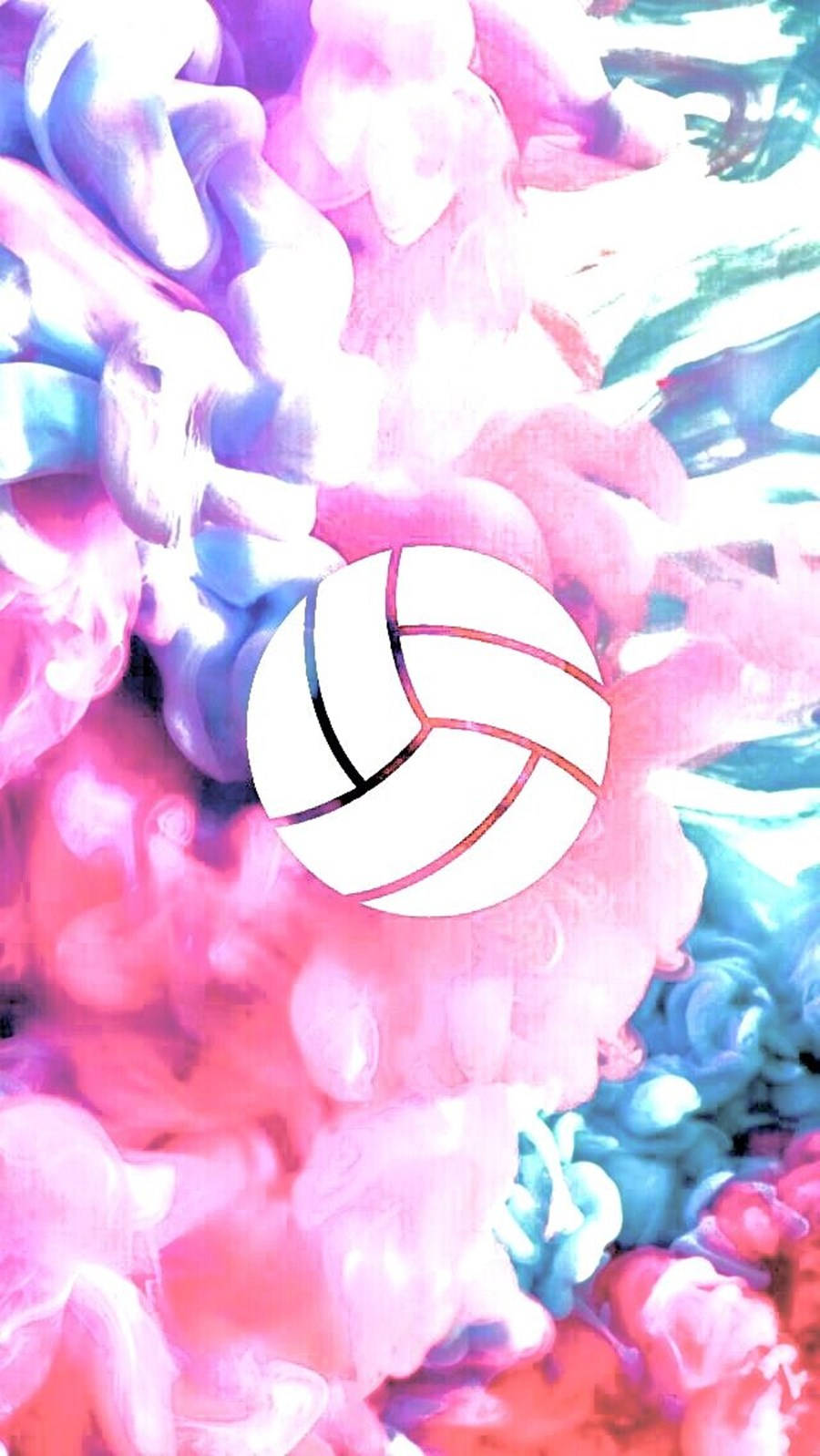 volleyball, pink, blue, HD Phone Wallpaper