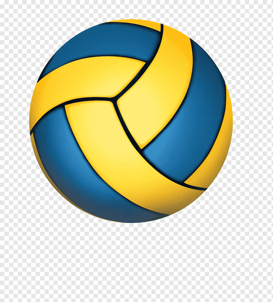 volleyball ball, vibrant blue and yellow, black seams, SD Phone Wallpaper