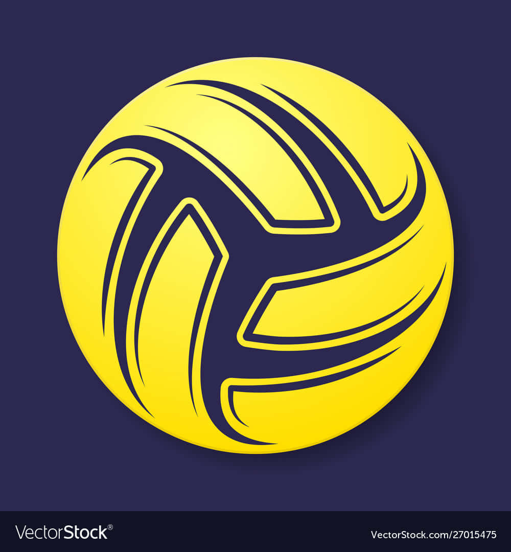 volleyball, bold yellow, dark blue panels, SD Phone Wallpaper