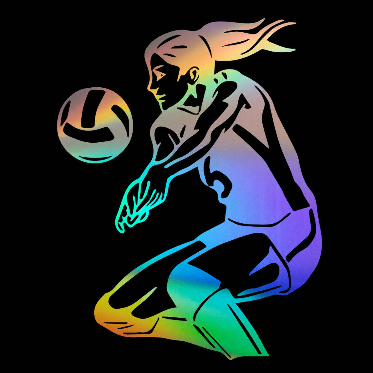 Volleyball Laptop, rainbow-gradient, female volleyball player, SD Desktop Wallpaper