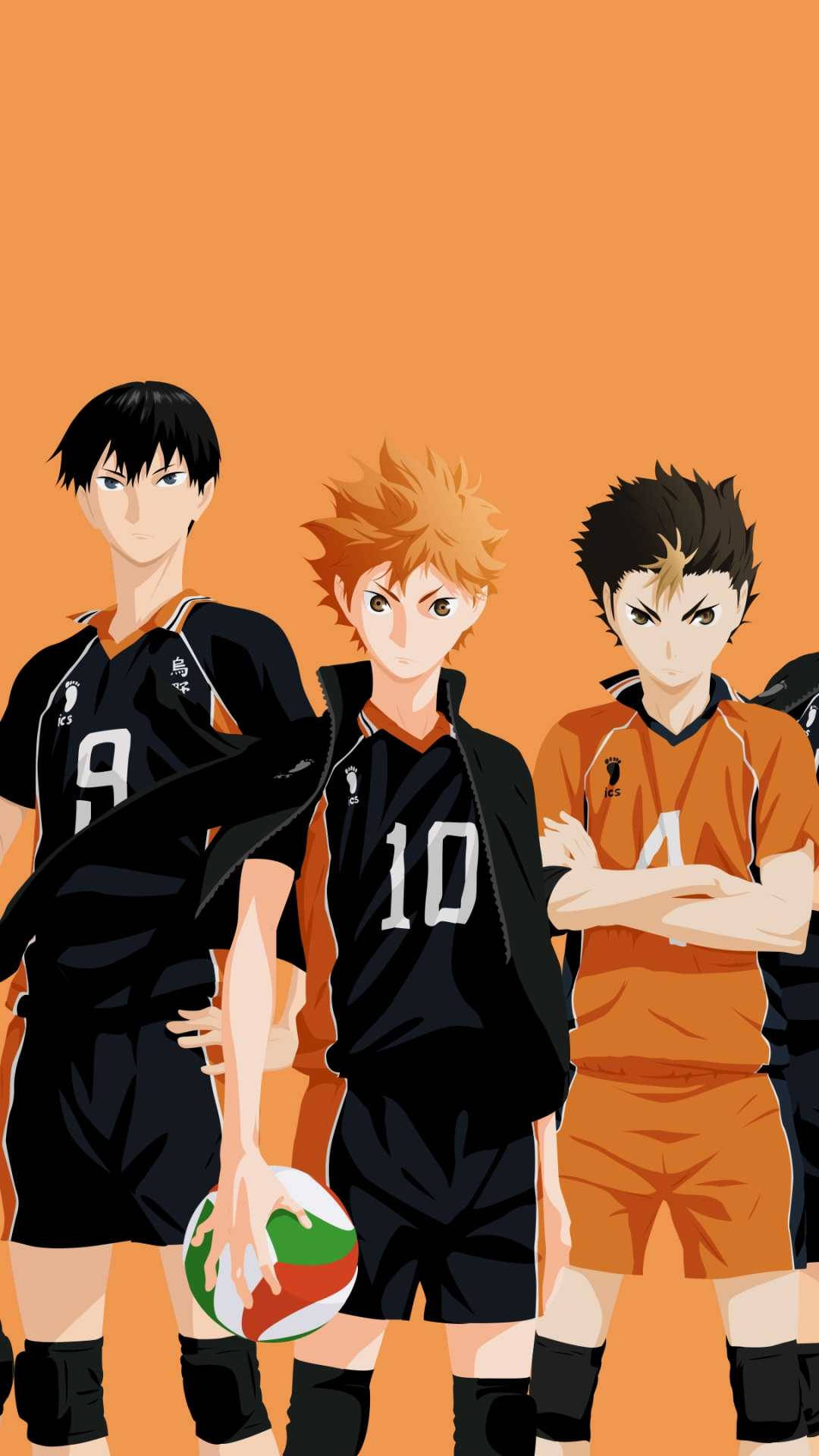 volleyball laptop, anime volleyball players, team uniforms, Full HD Phone Wallpaper