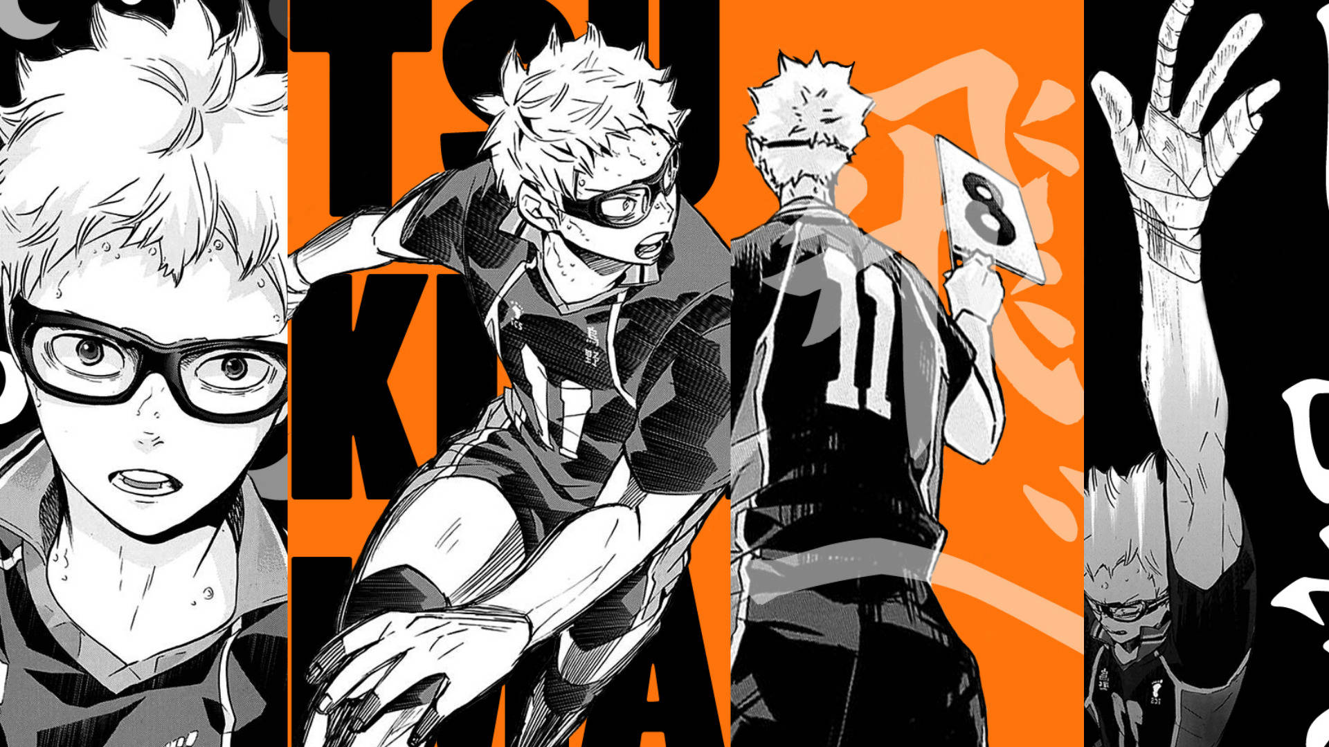 volleyball laptop, anime volleyball player, black and white, Full HD Desktop Wallpaper