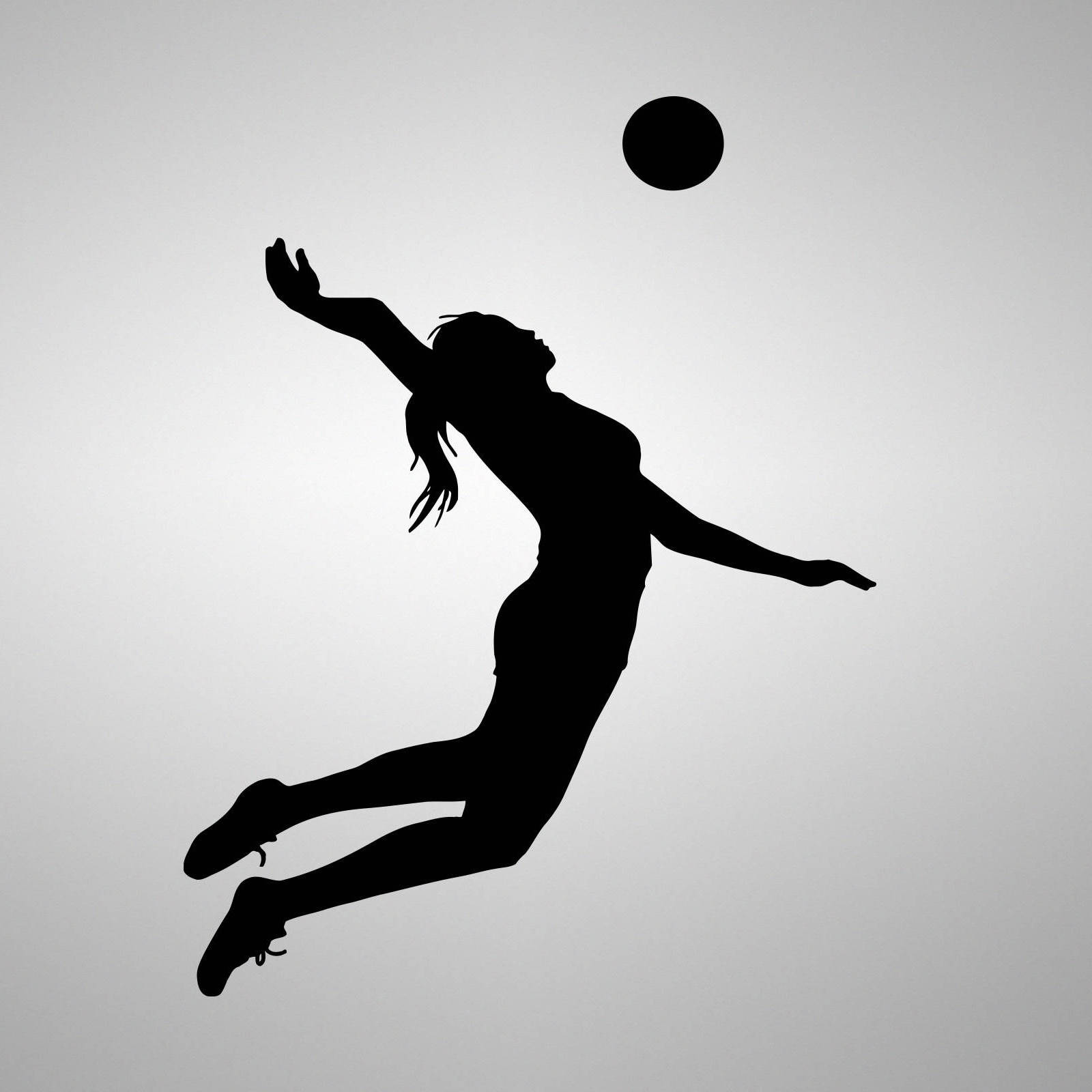 Volleyball Laptop, black silhouette, female volleyball player, HD Desktop Wallpaper