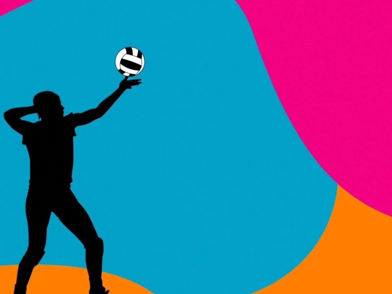 volleyball, blue, pink, HD Desktop Wallpaper
