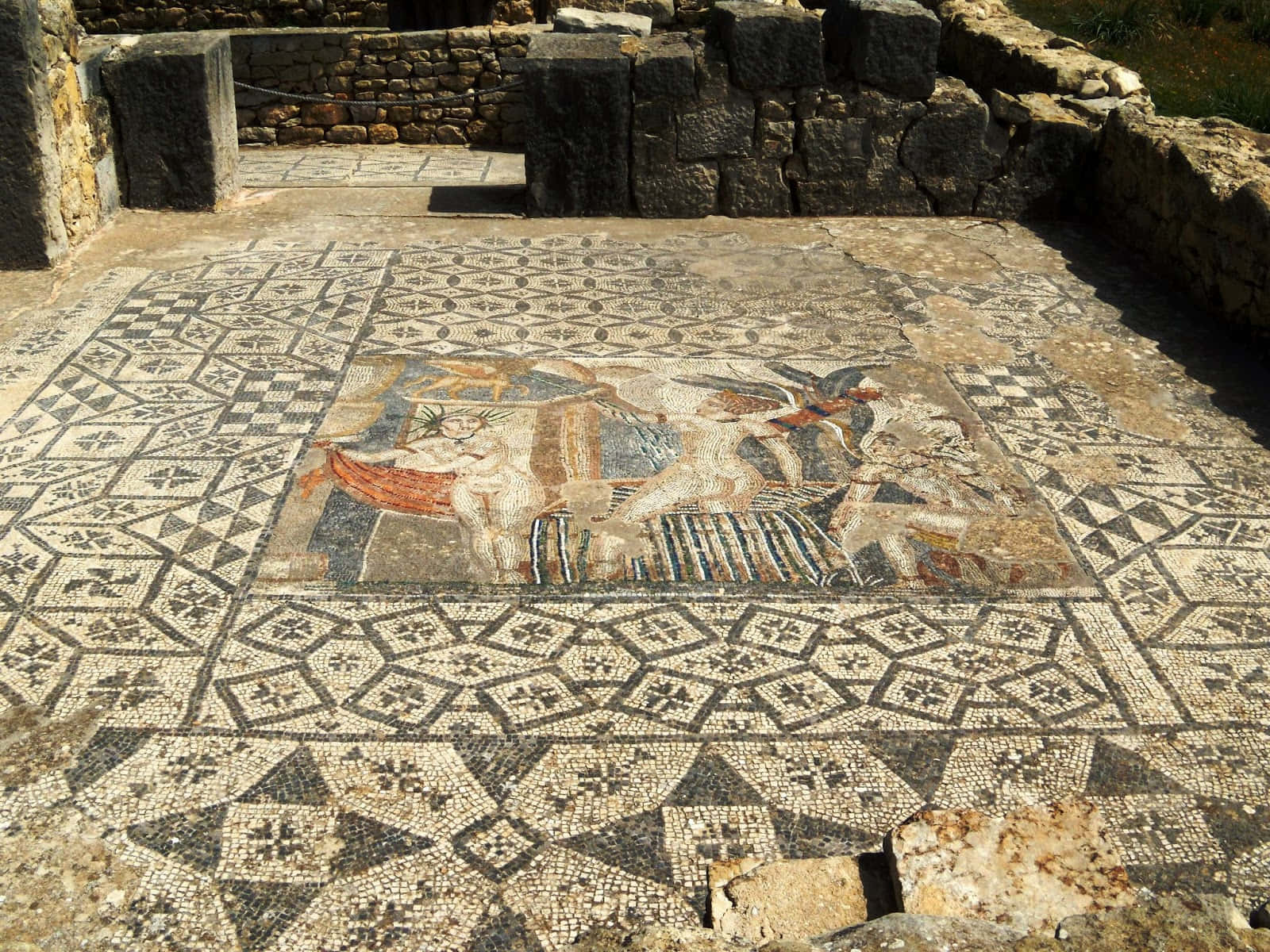 Volubilis, intricate stone floor, geometric patterns, HD Desktop Wallpaper