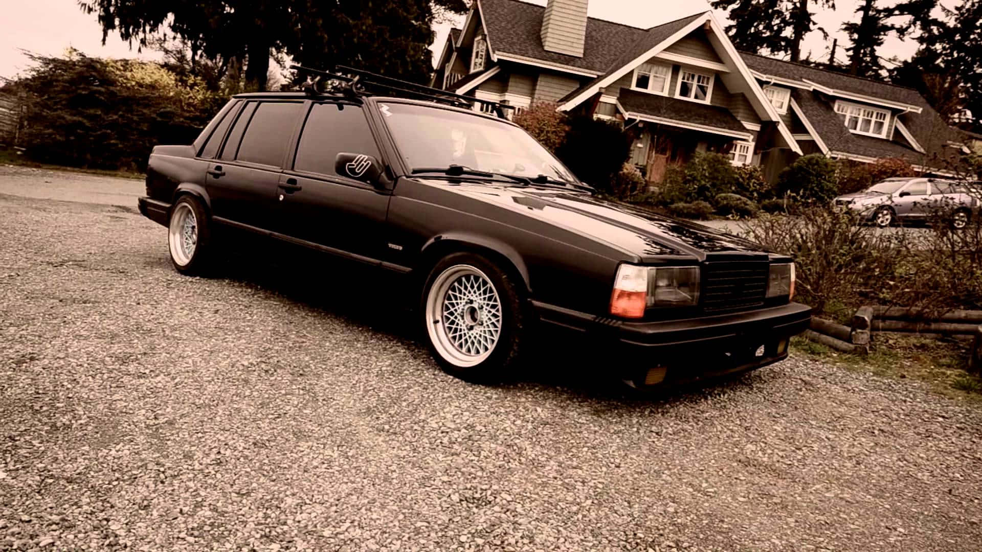 Volvo 740, black, vintage station wagon, Full HD Desktop Wallpaper
