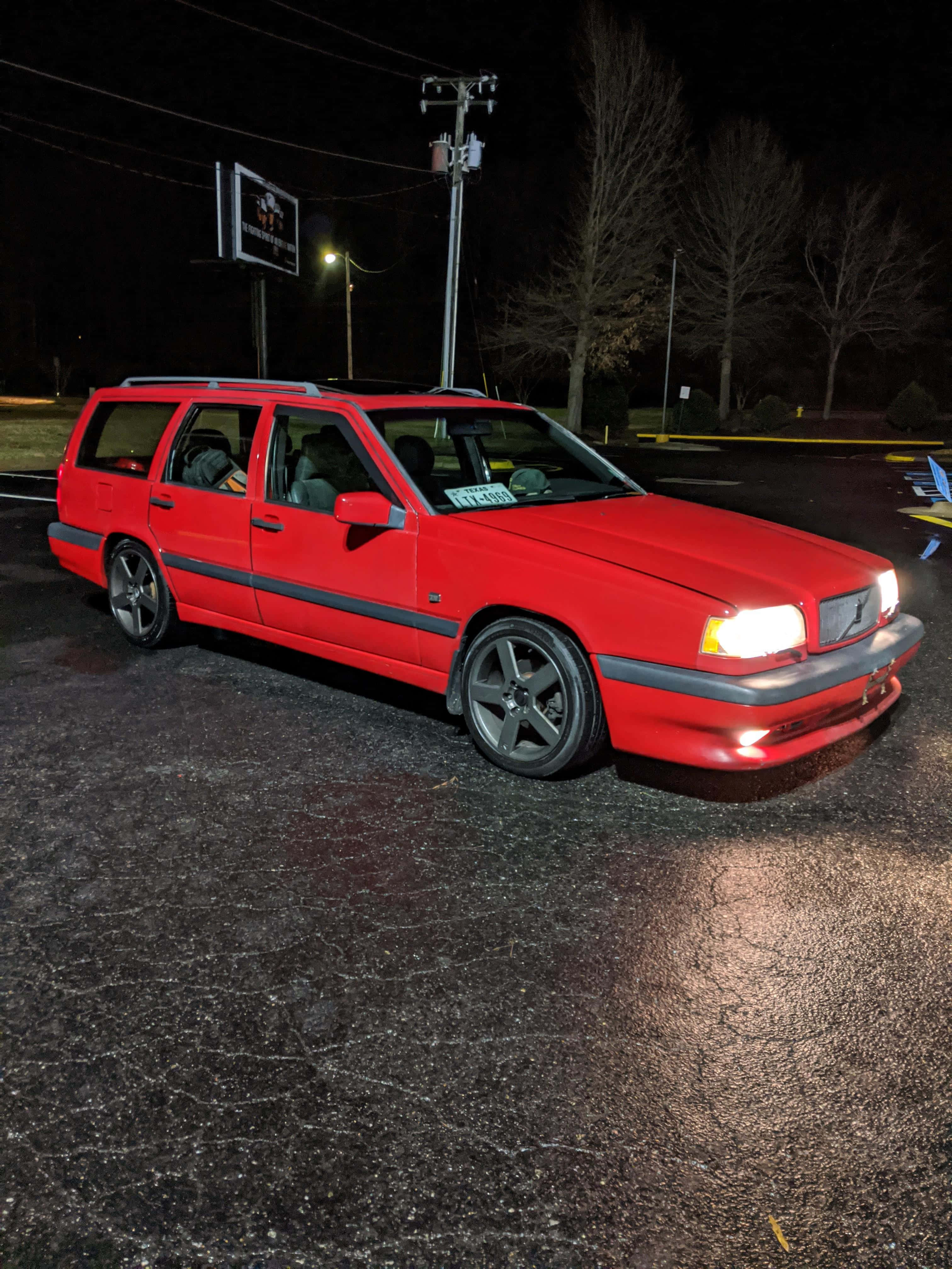 Volvo 850, station wagon, red, 4K Phone Wallpaper