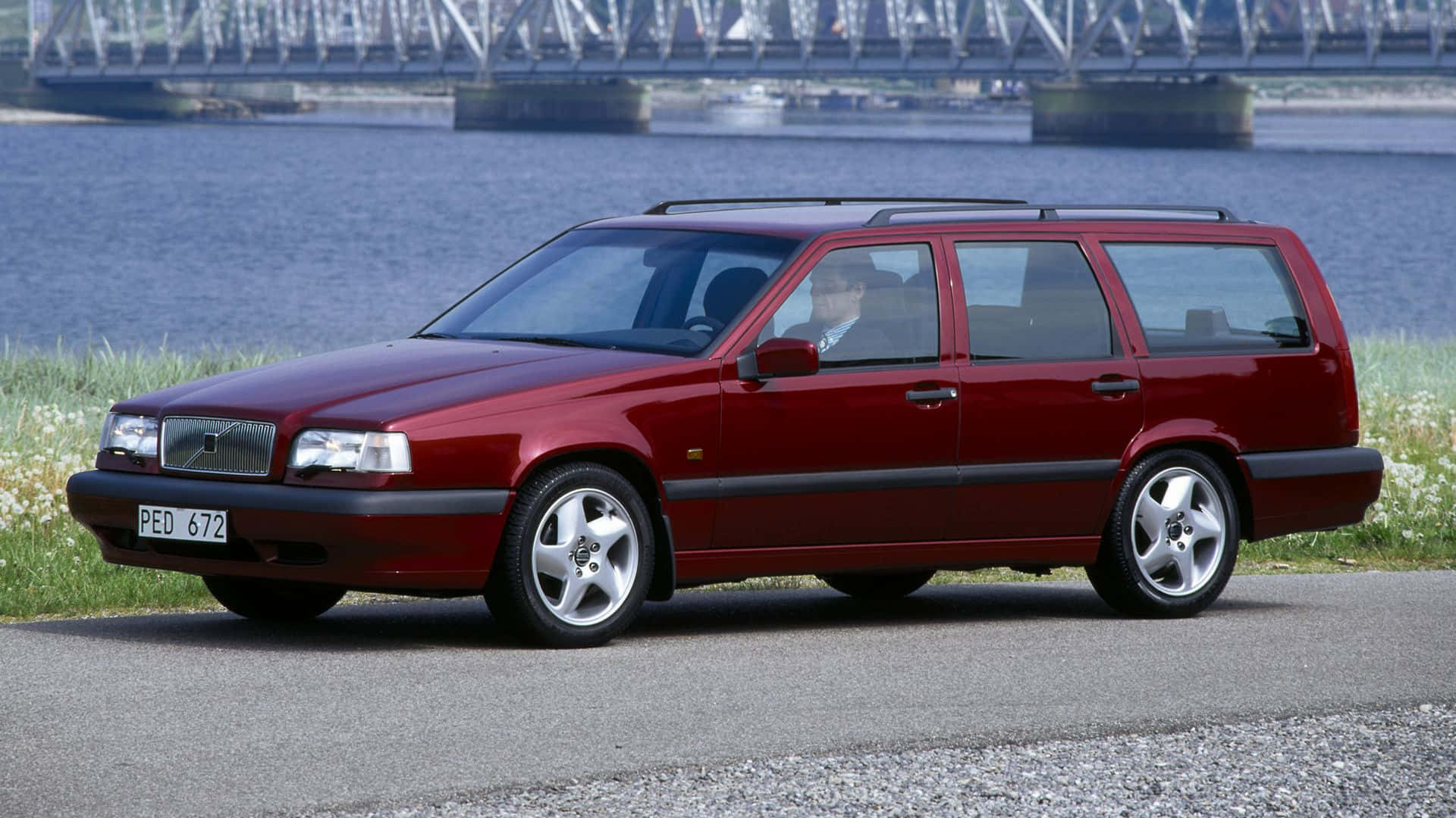 Volvo 850, maroon, station wagon, Full HD Desktop Wallpaper