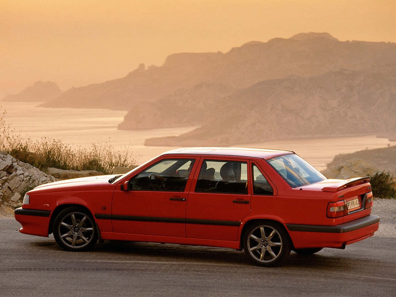 Volvo 850, red, sedan, HD Desktop Wallpaper