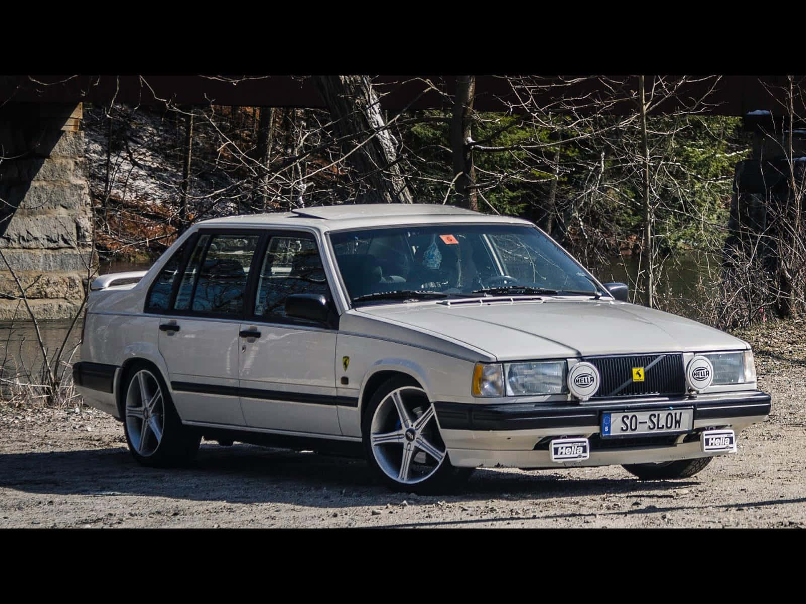 Volvo 940, silver, custom wheels, HD Desktop Wallpaper