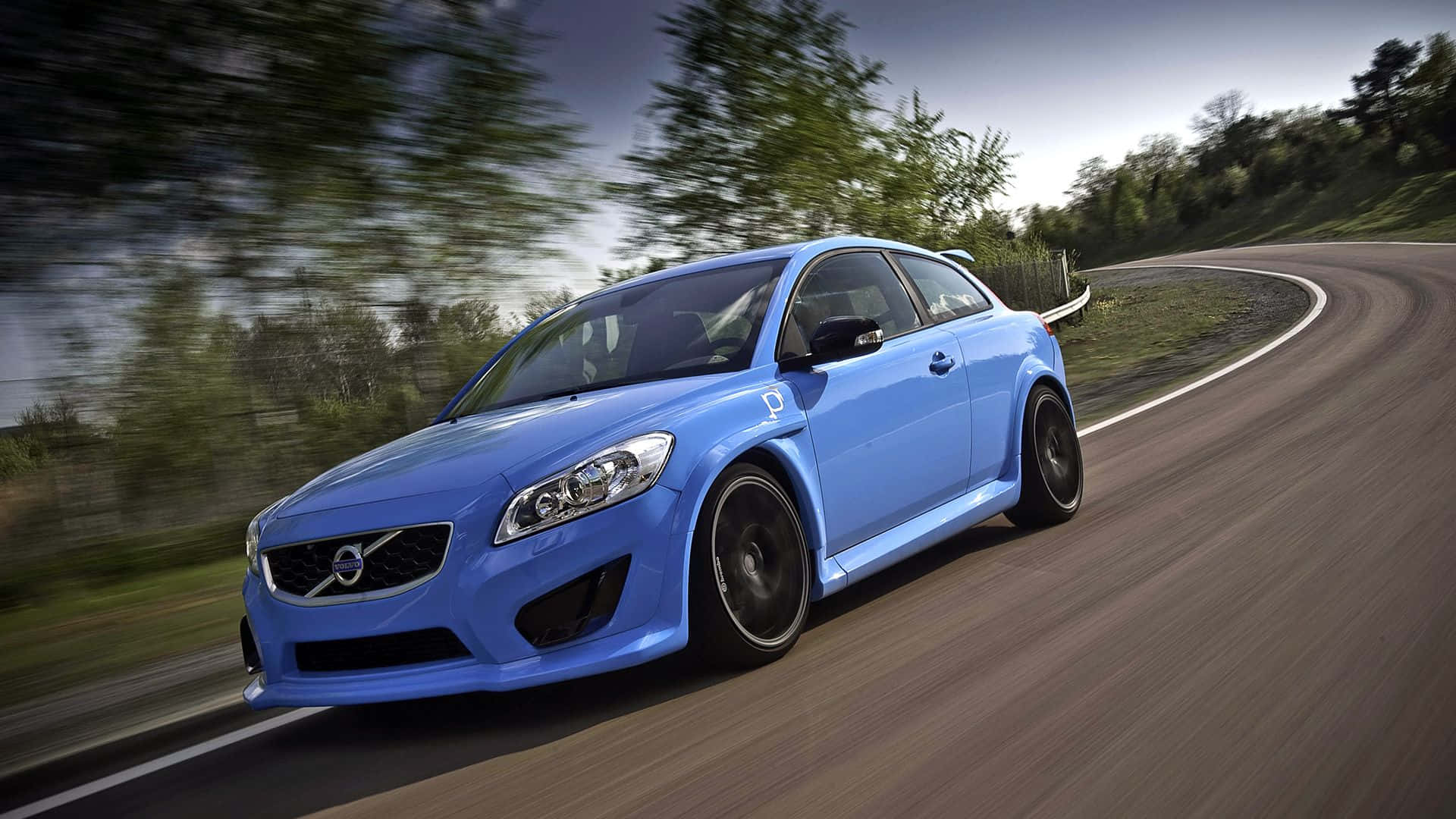 Volvo C30, hatchback, vibrant blue, Full HD Desktop Wallpaper