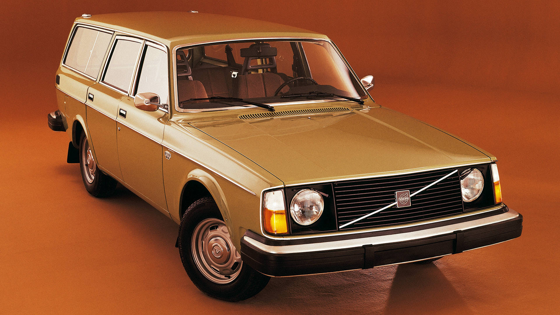 240 Wagon, Volvo, orange, Full HD Desktop Wallpaper