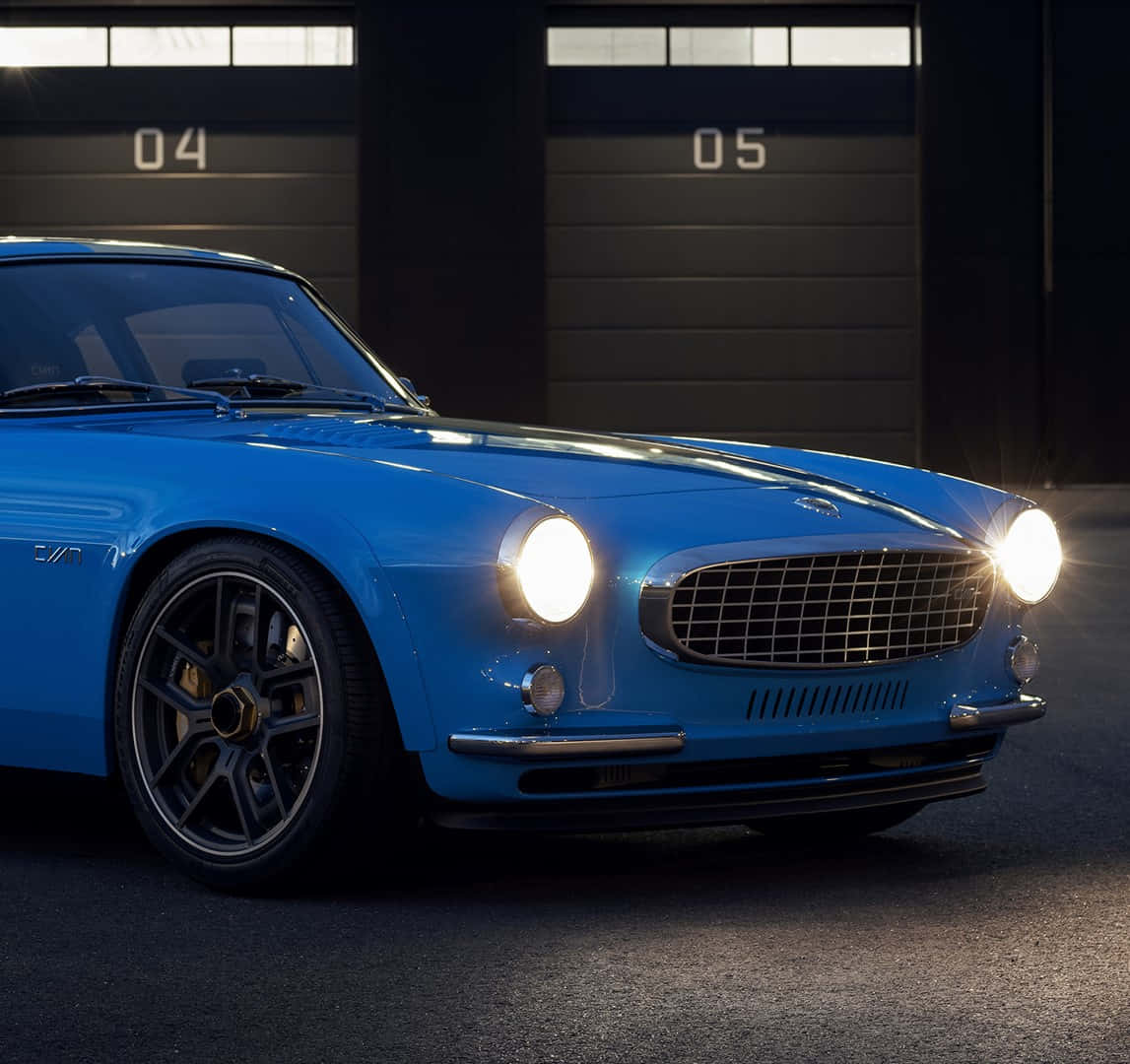 Volvo P1800, classic sports car, vibrant blue, SD Desktop Wallpaper