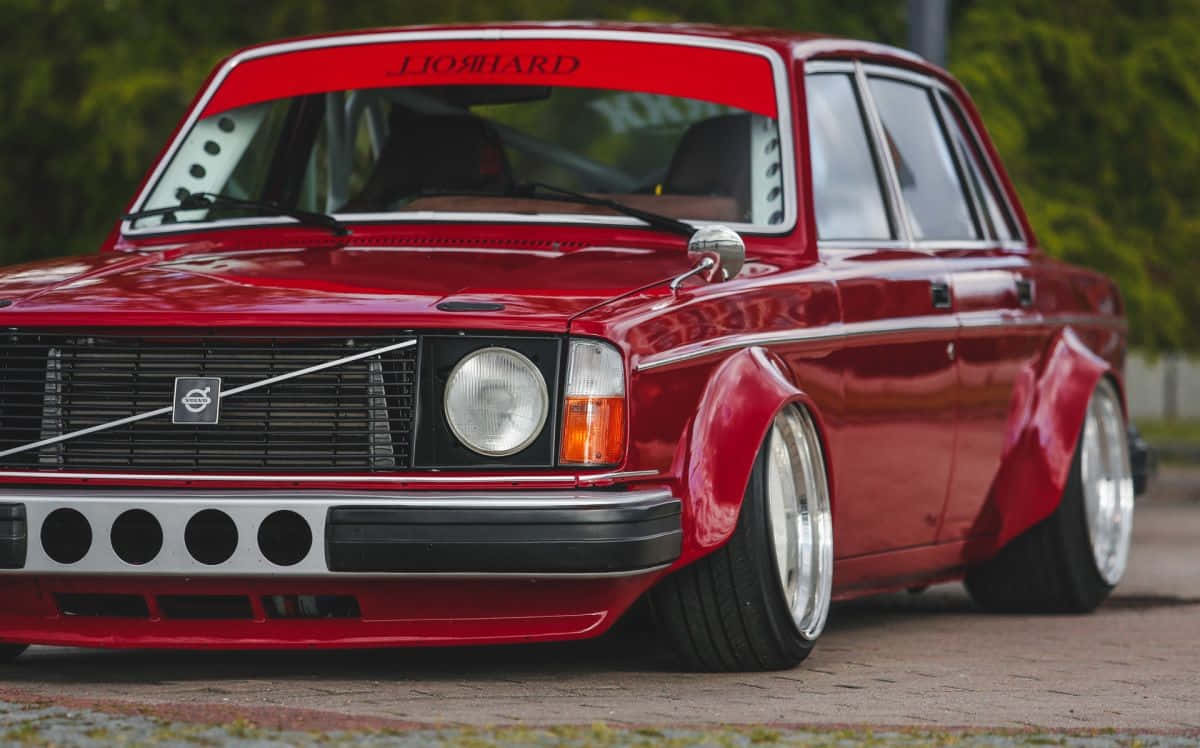 Volvo P1800, glossy red, wide wheels, SD Desktop Wallpaper