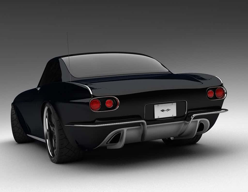 Volvo P1800, sleek black, red taillights, SD Desktop Wallpaper