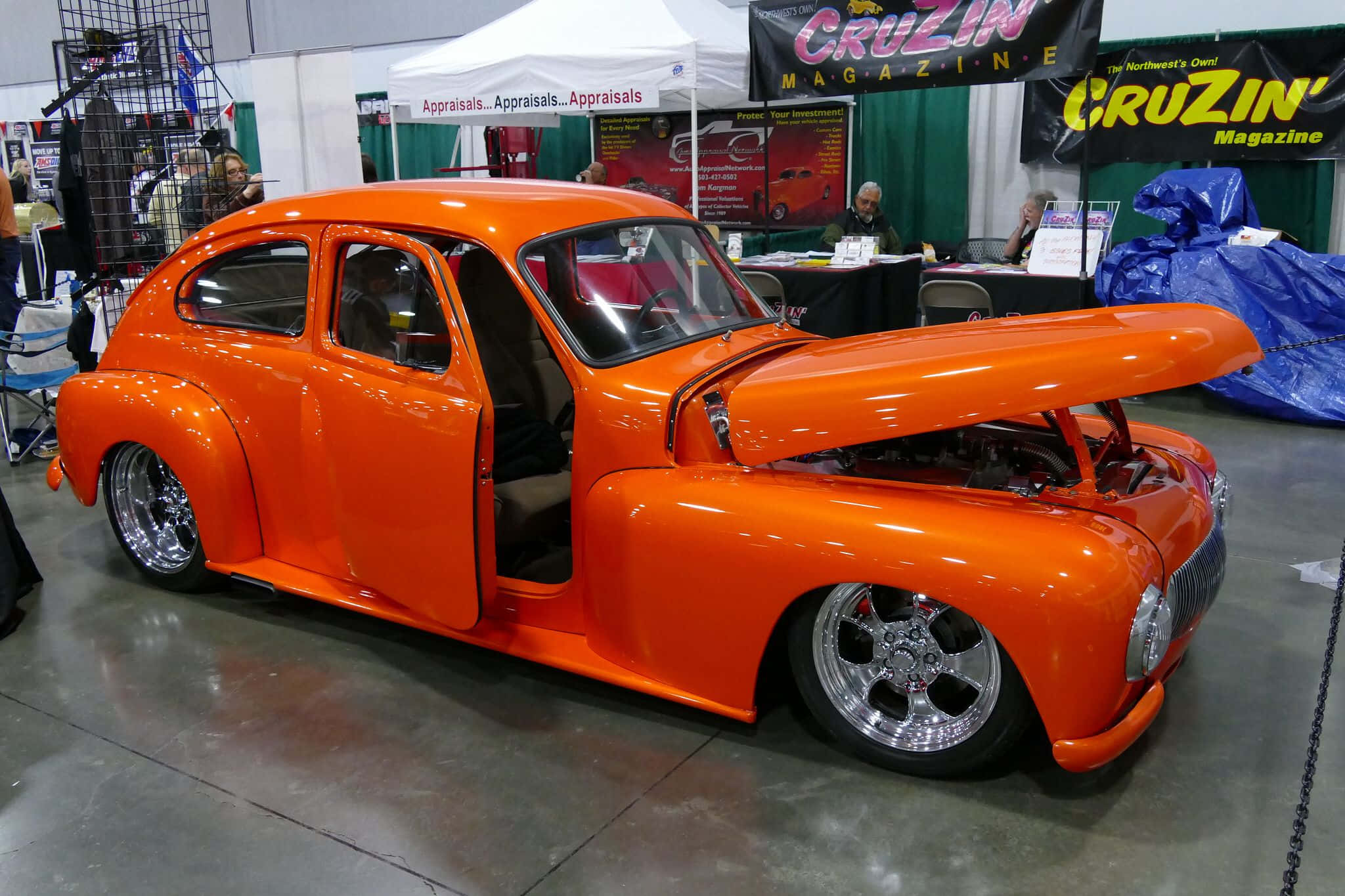 Volvo Pv544, vintage, vibrant orange, Full HD Desktop Wallpaper