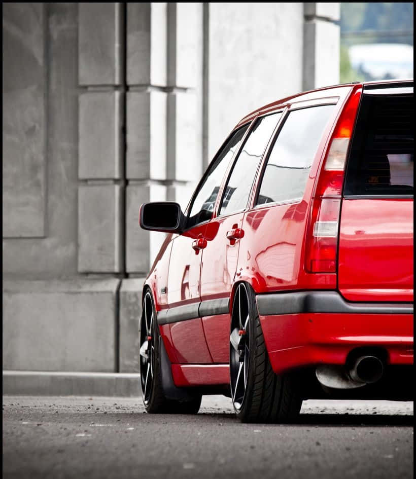 Volvo Pv544, vibrant red, modified station wagon, SD Phone Wallpaper