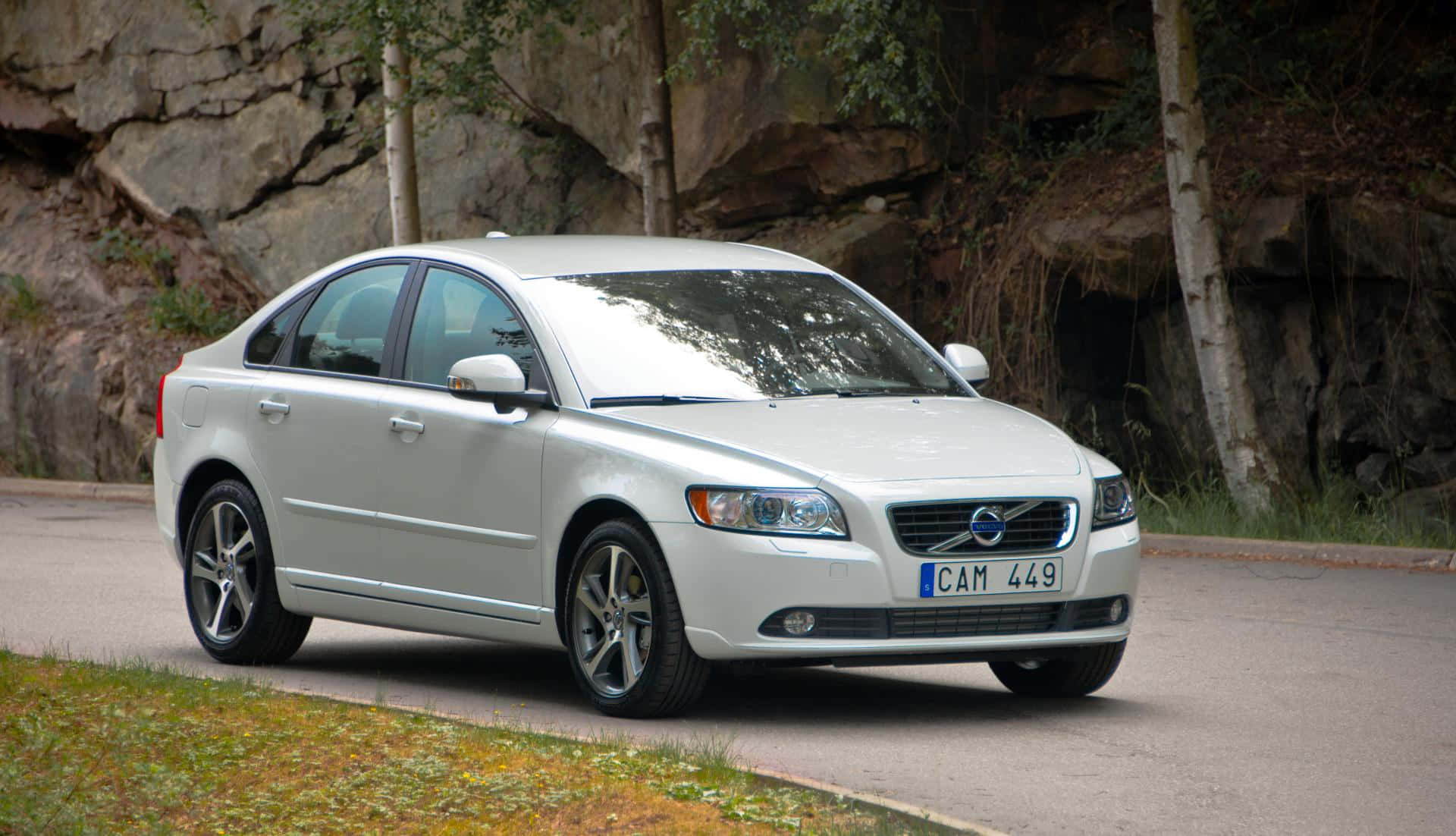 Volvo S40, silver, winding road, Full HD Desktop Wallpaper