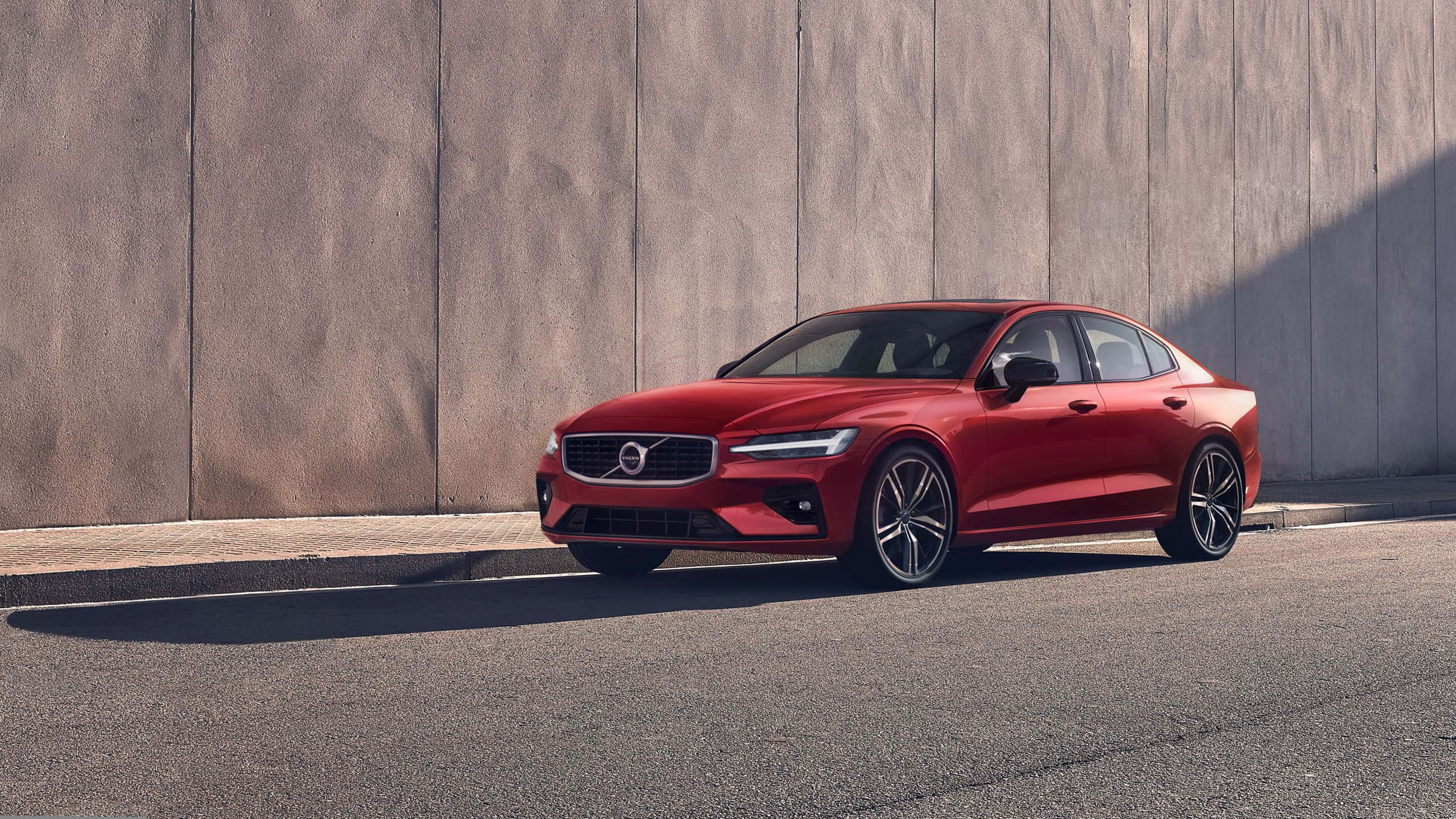 Volvo S60, vibrant red, asphalt, 2K Desktop Wallpaper