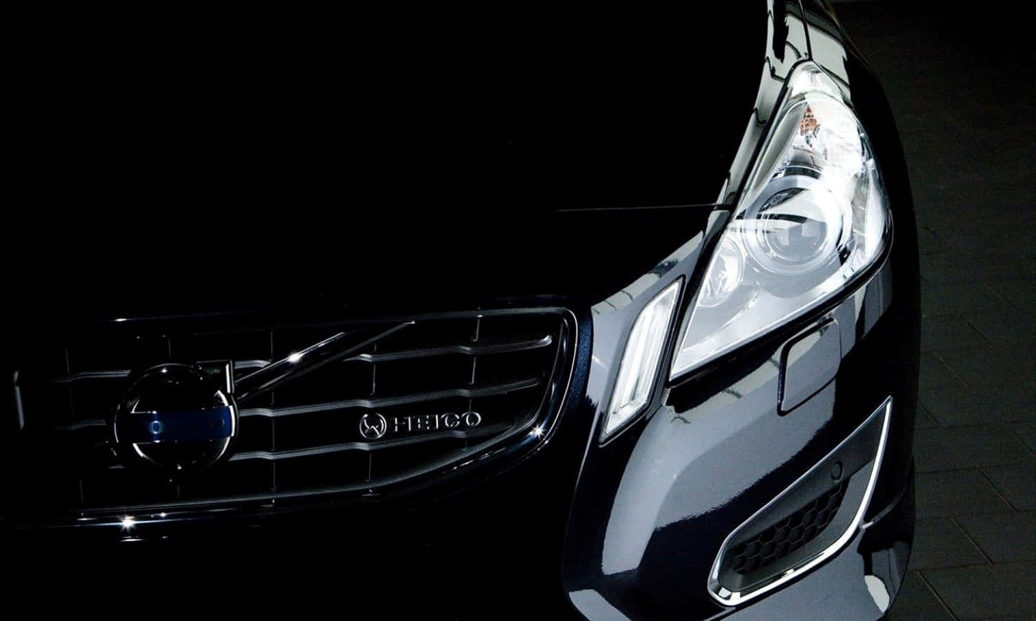 Volvo S60, black, front grille, HD Desktop Wallpaper