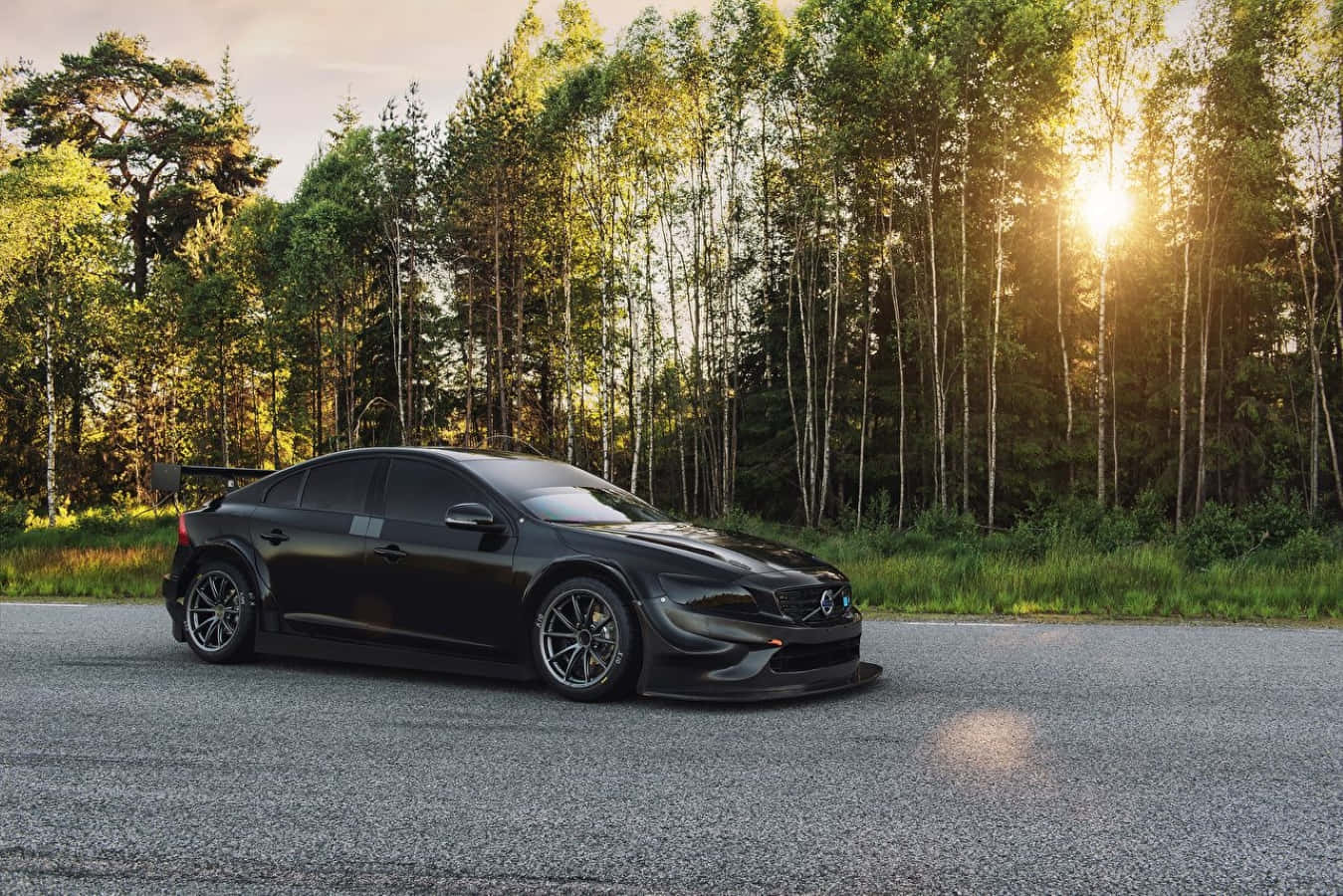 Volvo S60, black, modified, HD Desktop Wallpaper