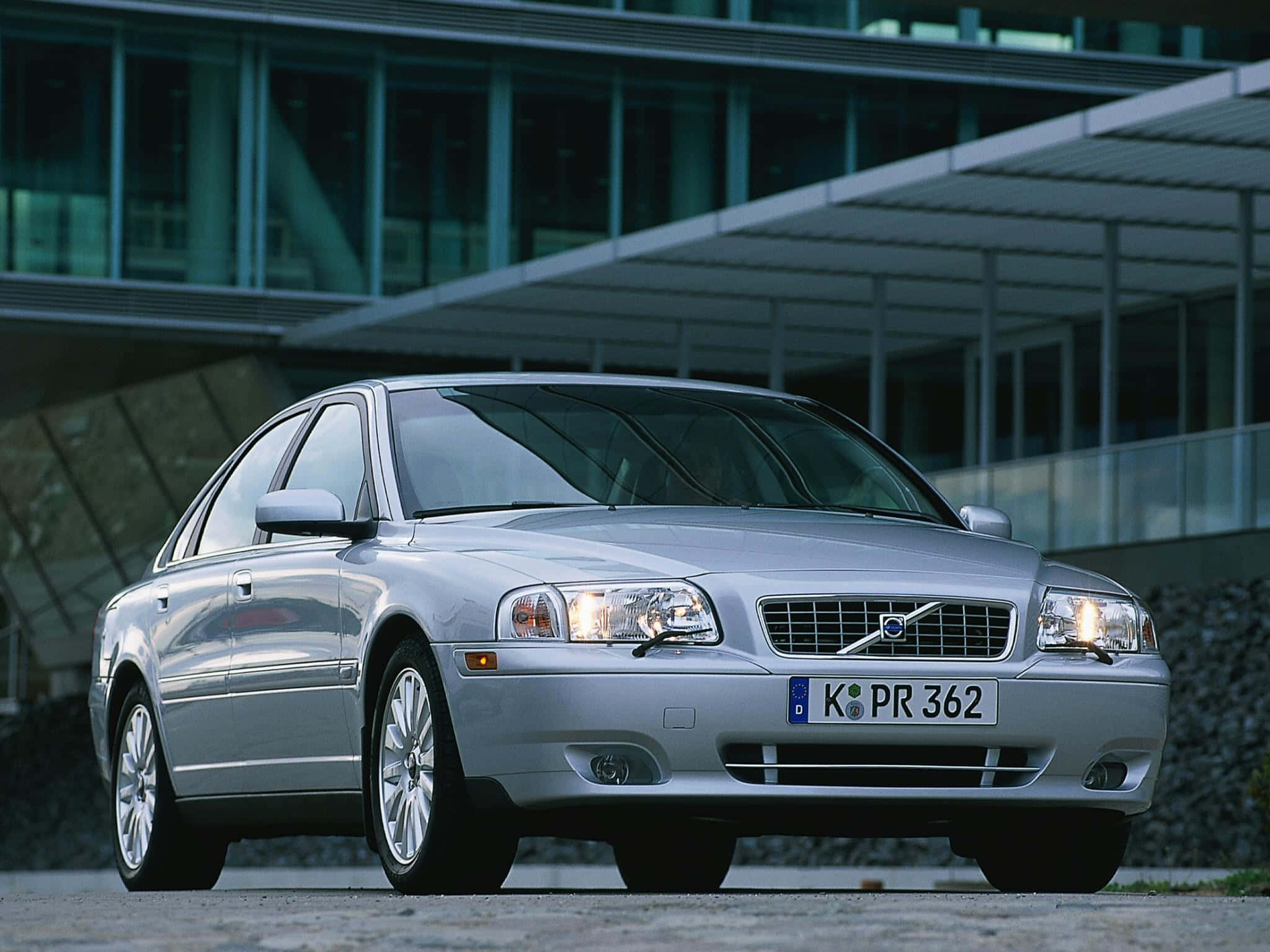 Volvo S80, silver, daylight, Full HD Desktop Wallpaper