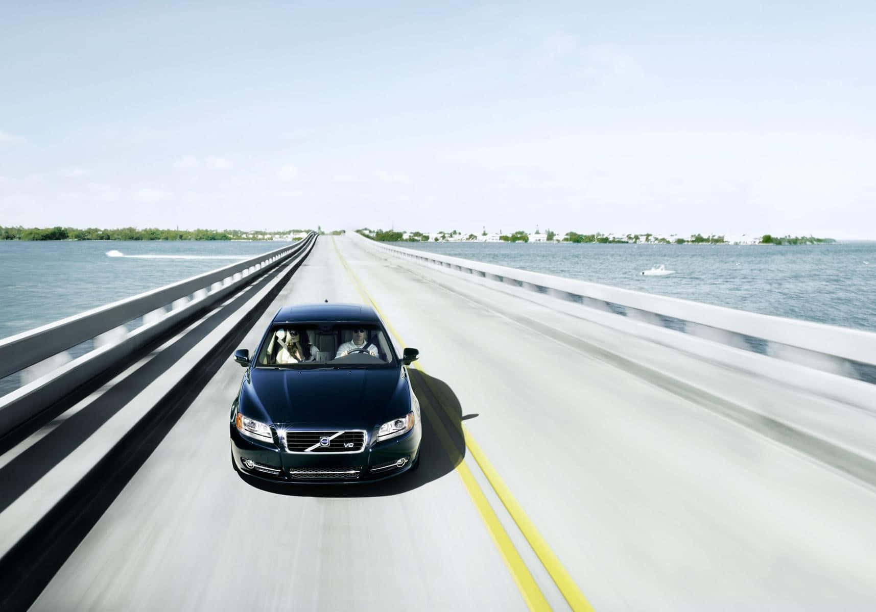 Volvo S80, dark green, sedan, HD Desktop Wallpaper