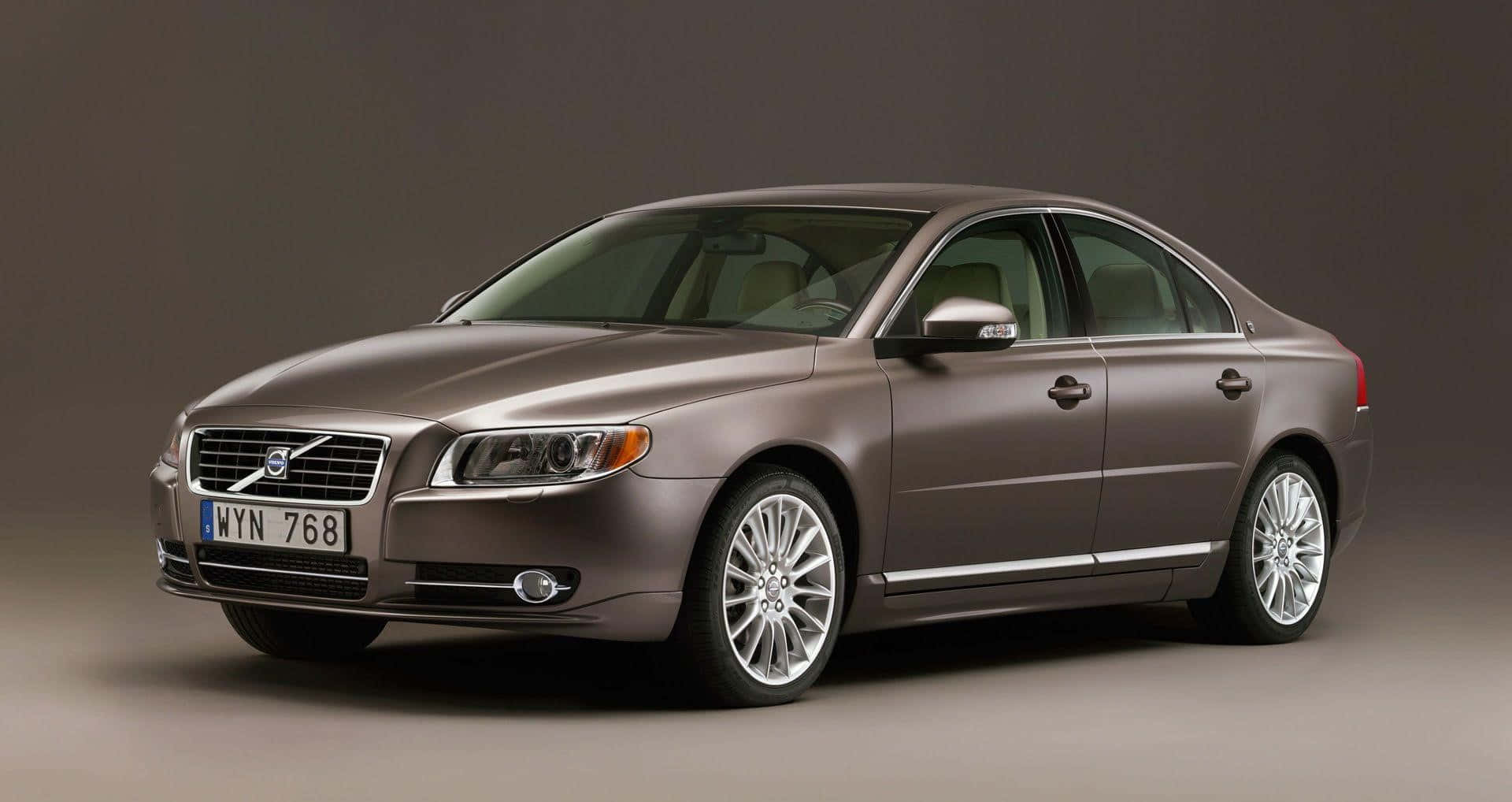 Volvo S80, matte brown, studio, Full HD Desktop Wallpaper