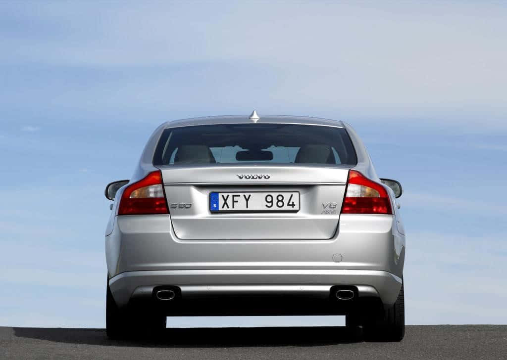 Volvo S80, silver, rear view, SD Desktop Wallpaper