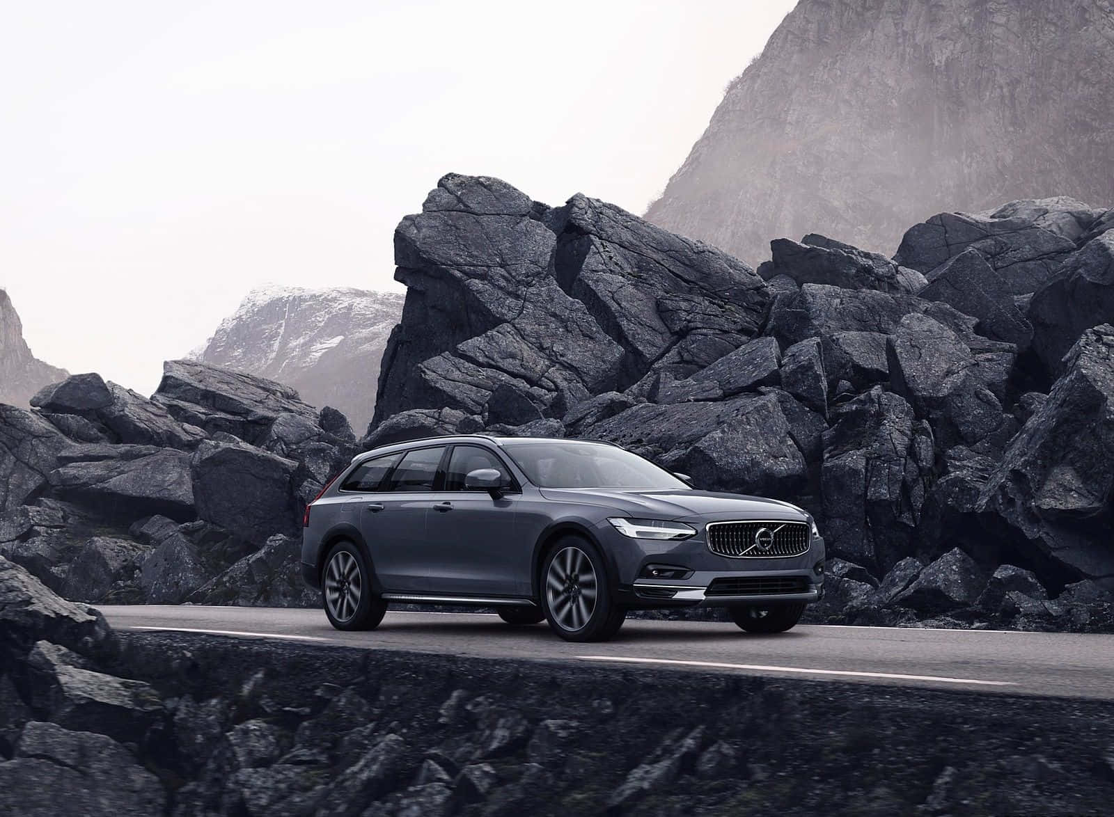Volvo S90, gray, winding mountain road, HD Desktop Wallpaper